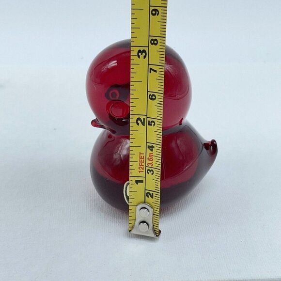 Vtg Red Duckling Art Glass Bird FM Konstglas Of Ronneby Sweden Paperweight Figur - Picture 10 of 10